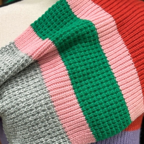 NWOT Anthropologie Pilcro Knit Fringe Stripe Scarf, 83" x 12" - Picture 4 of 7